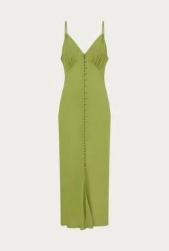 Sofia Crepe Midi Dress Green -Ghost Fashion Store D06G069 J30 27872 650px 964px