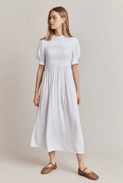 Eloise Crepe Midi Dress White 8 Eloise Crepe Midi Dress White -Ghost Fashion Store D06G071 C01 27942 650px 964px