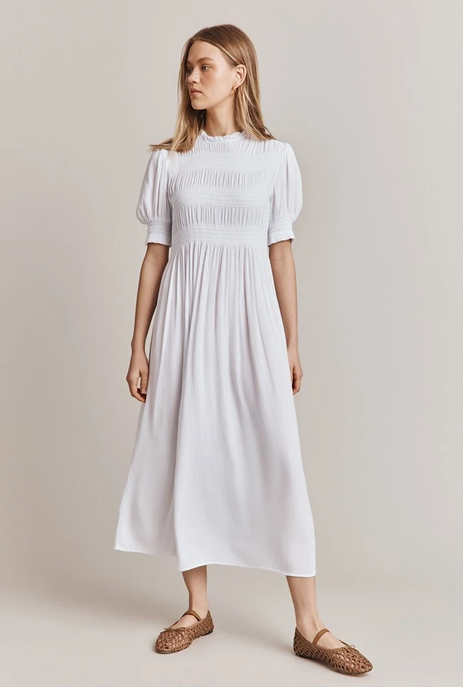 Eloise Crepe Midi Dress White 5 Eloise Crepe Midi Dress White - Image 3