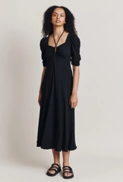 Penelope Crepe Midi Dress Black 10 Penelope Crepe Midi Dress Black -Ghost Fashion Store D06G072 A01 28272 650px 964px