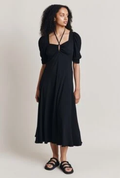 Penelope Crepe Midi Dress Black 11 Penelope Crepe Midi Dress Black -Ghost Fashion Store D06G072 A01 28273 650px 964px