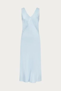 Summer Satin Midi Dress Chambray Blue 11 Summer Satin Midi Dress Chambray Blue -Ghost Fashion Store D06G078 K26 27715 650px 964px