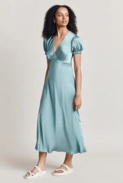 Clemence Satin Midi Dress Petrol Green 9 Clemence Satin Midi Dress Petrol Green -Ghost Fashion Store D06G084 K72 28040 650px 964px