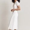 Clemence Satin Midi Dress Ivory
