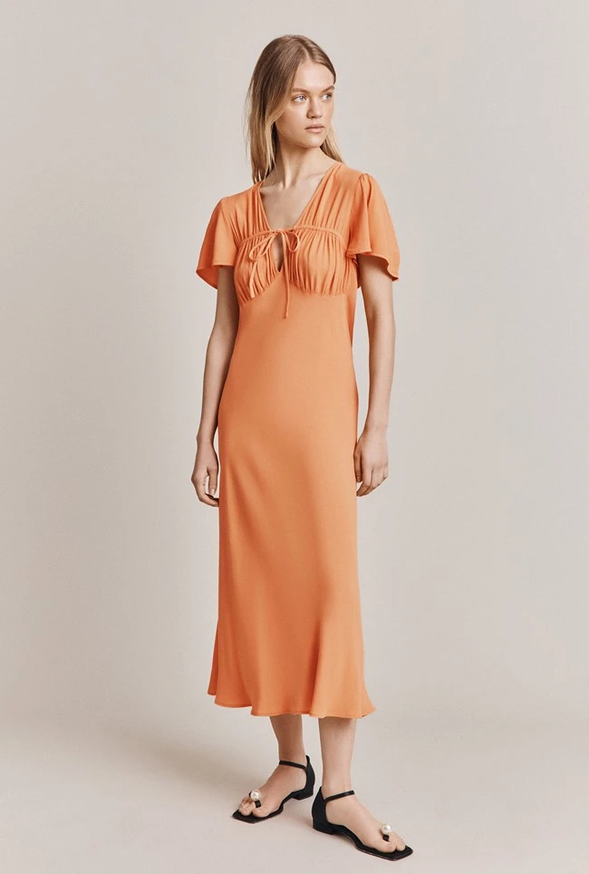 Laura Crepe Midi Dress Orange 4 Laura Crepe Midi Dress Orange - Image 2