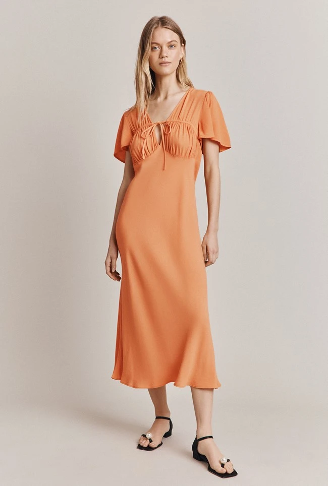 Laura Crepe Midi Dress Orange 5 Laura Crepe Midi Dress Orange - Image 3