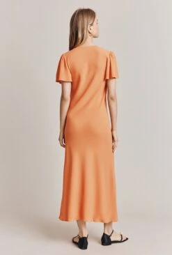 Laura Crepe Midi Dress Orange 10 Laura Crepe Midi Dress Orange -Ghost Fashion Store D06G085 F23 27817 650px 964px