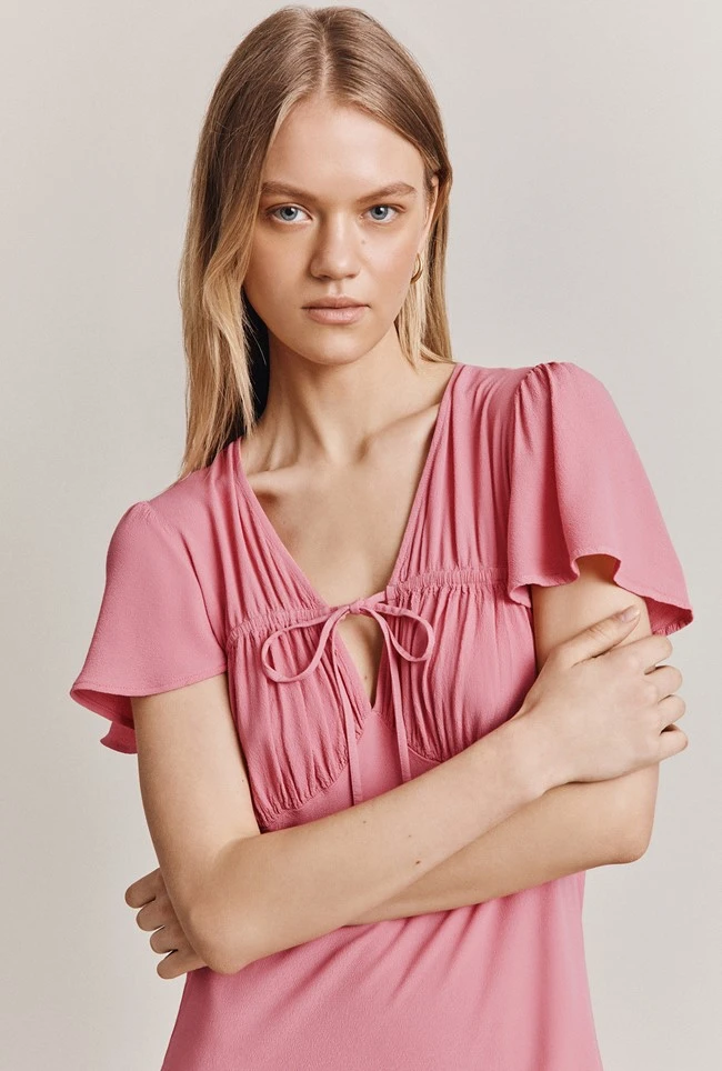 Laura Crepe Midi Dress Pale Rose 4 Laura Crepe Midi Dress Pale Rose - Image 2