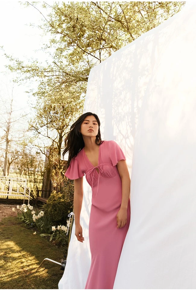 Laura Crepe Midi Dress Pale Rose 3 Laura Crepe Midi Dress Pale Rose