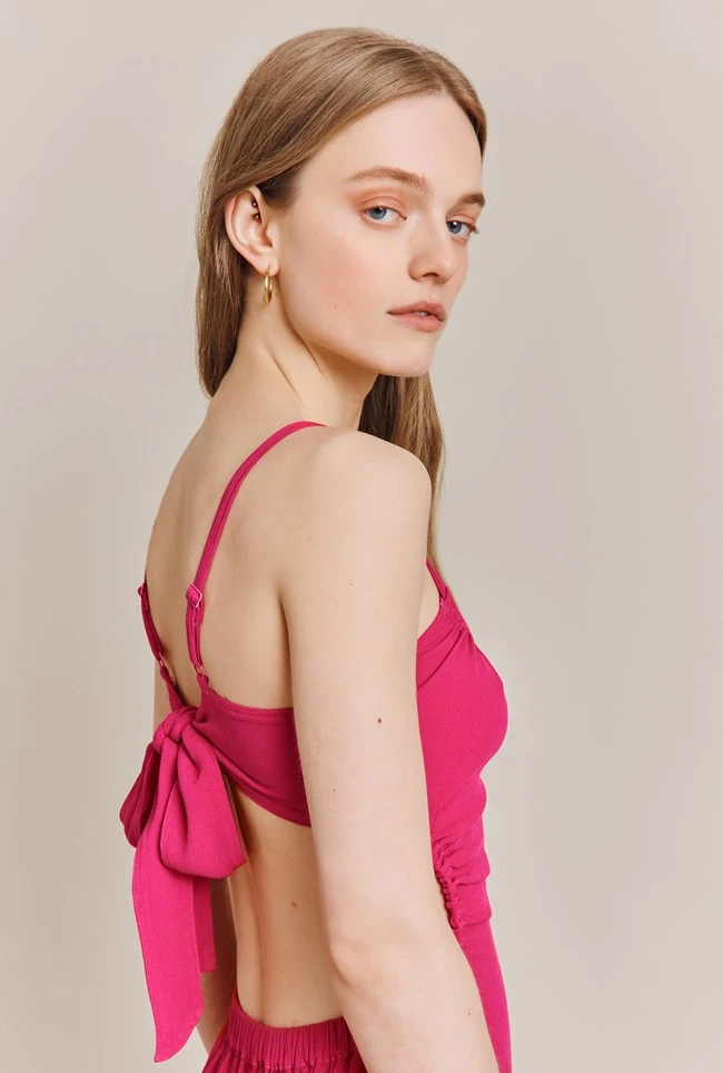 Sophie Crepe Midi Dress Pink 7 Sophie Crepe Midi Dress Pink - Image 5