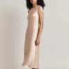 Steph Midi Satin Dress Stone