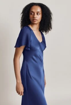 Jennifer Satin Midi Dress Blue 9 Jennifer Satin Midi Dress Blue -Ghost Fashion Store D06G089 K81 28408 650px 964px