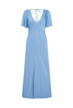 Jennifer Satin Midi Dress Cornflower Blue -Ghost Fashion Store D06G089 K92 28419 650px 964px