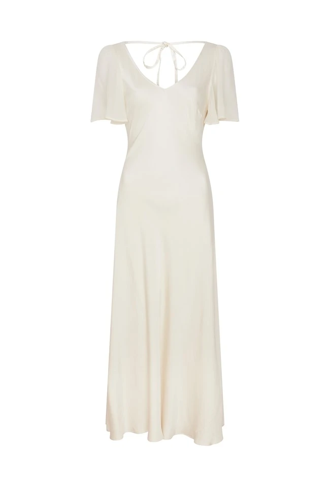 Jennifer Satin Midi Dress Ivory 6 Jennifer Satin Midi Dress Ivory - Image 4