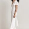 Jennifer Satin Midi Dress Ivory -Ghost Fashion Store D06G089 M12 28412 650px 964px