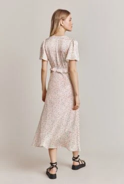 Bibi Satin Midi Dress Cream Bubble -Ghost Fashion Store D06G094 Z57 28176 650px 964px