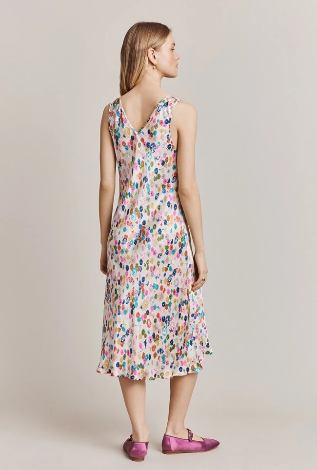 Summer Umbrella Petals Satin Midi Dress Pink Umbrella Petals 6 Summer Umbrella Petals Satin Midi Dress Pink Umbrella Petals - Image 4