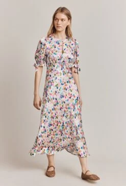 Josephine Satin Midi Dress Pink Umbrella Petals 11 Josephine Satin Midi Dress Pink Umbrella Petals -Ghost Fashion Store D06G096 Z58 28202 650px 964px