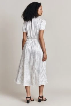Hana Satin Midi Dress White Spot 10 Hana Satin Midi Dress White Spot -Ghost Fashion Store D06G099 Z70 28205 650px 964px