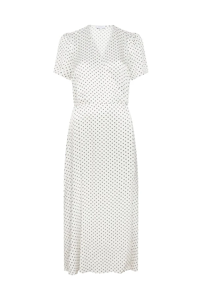Hana Satin Midi Dress White Spot 7 Hana Satin Midi Dress White Spot - Image 5