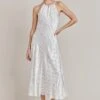 Alena Satin Midi Dress White Spot -Ghost Fashion Store D06G100 Z70 28444 650px 964px
