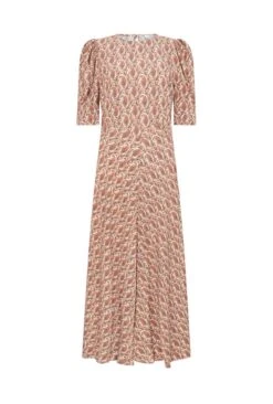 Erika Crepe Midi Dress Rose Paisley -Ghost Fashion Store D06G101 Z62 28356 650px 964px