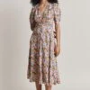 Lucy Crepe Midi Dress Sunshine Floral -Ghost Fashion Store D06G102 Z61 28422 650px 964px