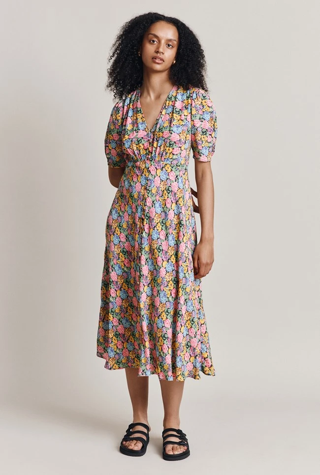 Lucy Crepe Midi Dress Sunshine Floral 3 Lucy Crepe Midi Dress Sunshine Floral