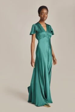 Delphine Satin Maxi Dress Emerald Green 10 Delphine Satin Maxi Dress Emerald Green -Ghost Fashion Store D07G022 J35 28471 650px 964px