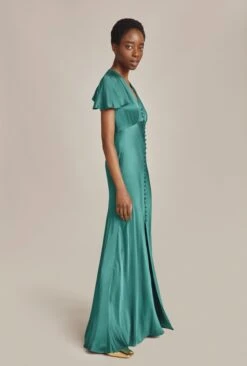 Delphine Satin Maxi Dress Emerald Green 11 Delphine Satin Maxi Dress Emerald Green -Ghost Fashion Store D07G022 J35 28473 650px 964px
