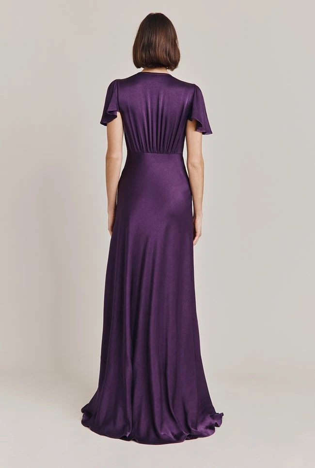 Delphine Satin Maxi Dress Blackberry 6 Delphine Satin Maxi Dress Blackberry - Image 4