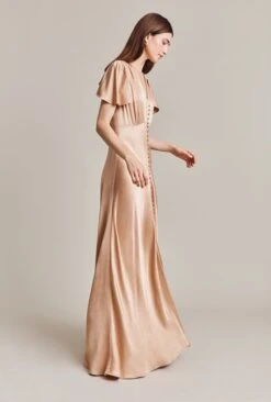 Delphine Satin Maxi Dress Dark Nude -Ghost Fashion Store D07G022 N06 28668 650px 964px