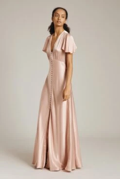 Delphine Satin Maxi Dress Boudoir Pink -Ghost Fashion Store D07G022 N27 28689 650px 964px
