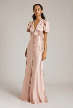 Delphine Satin Maxi Dress Boudoir Pink -Ghost Fashion Store D07G022 N27 28690 650px 964px