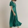 Grace Satin Midi Dress Dark Green 1 Grace Satin Midi Dress Dark Green -Ghost Fashion Store D07G023 J13 29559 650px 964px