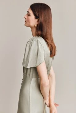Grace Satin Midi Dress Seagrass -Ghost Fashion Store D07G023 J32 28701 650px 964px