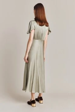 Grace Satin Midi Dress Seagrass -Ghost Fashion Store D07G023 J32 28702 650px 964px
