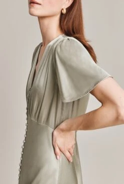 Grace Satin Midi Dress Seagrass -Ghost Fashion Store D07G023 J32 29031 650px 964px