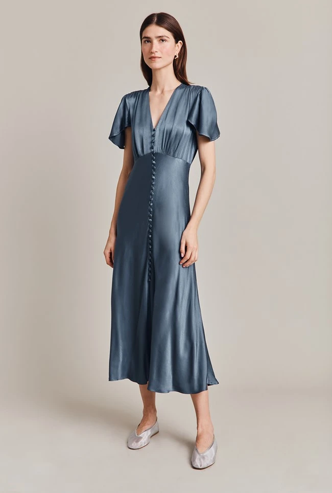 Grace Satin Midi Dress Blue Mirage 3 Grace Satin Midi Dress Blue Mirage