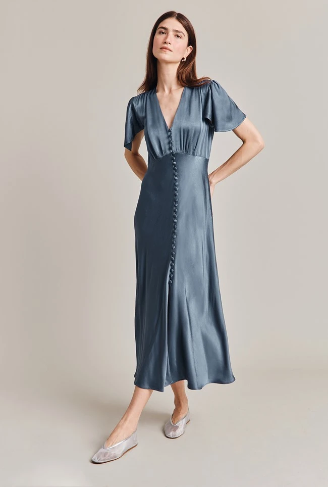 Grace Satin Midi Dress Blue Mirage 4 Grace Satin Midi Dress Blue Mirage - Image 2