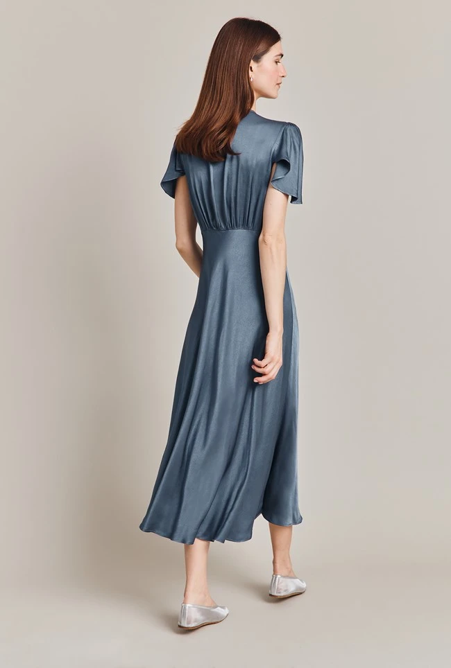 Grace Satin Midi Dress Blue Mirage 7 Grace Satin Midi Dress Blue Mirage - Image 5
