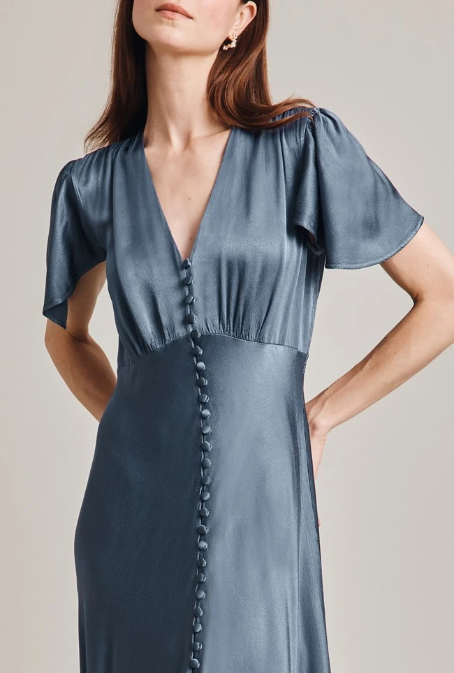 Grace Satin Midi Dress Blue Mirage 6 Grace Satin Midi Dress Blue Mirage - Image 4