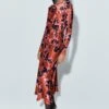 Christine Satin Midi Dress Rust Ikat Print 1 Christine Satin Midi Dress Rust Ikat Print -Ghost Fashion Store D07G025 Z74 29939 650px 964px