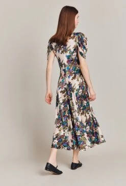 Beatrix Satin Midi Dress Green Floral 15 Beatrix Satin Midi Dress Green Floral -Ghost Fashion Store D07G029 Z34 28800 650px 964px