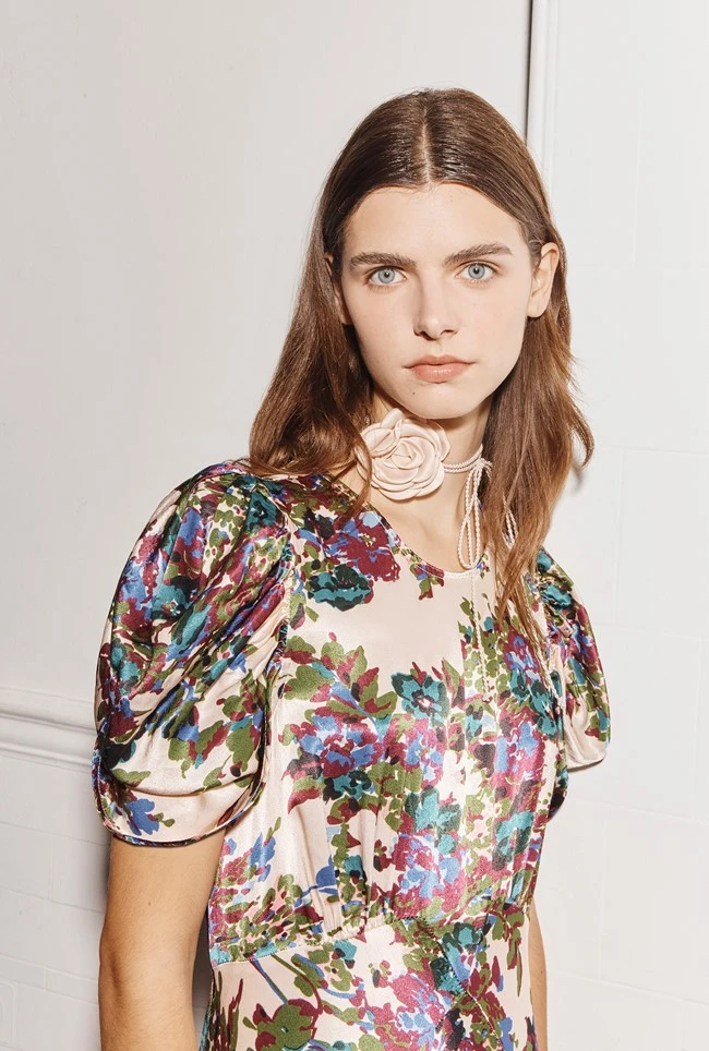 Beatrix Satin Midi Dress Green Floral 9 Beatrix Satin Midi Dress Green Floral - Image 7