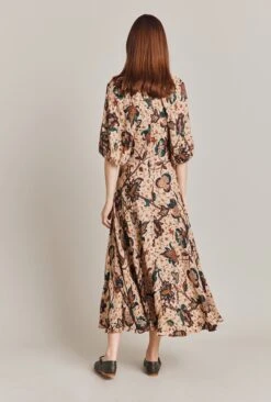 Dana Crepe Midi Dress Cream Jacobean Floral 15 Dana Crepe Midi Dress Cream Jacobean Floral -Ghost Fashion Store D07G030 Z87 28808 650px 964px