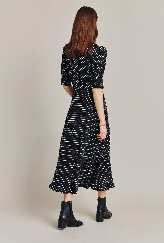 Wilma Crepe Midi Dress Black Spot 7 Wilma Crepe Midi Dress Black Spot - Image 5