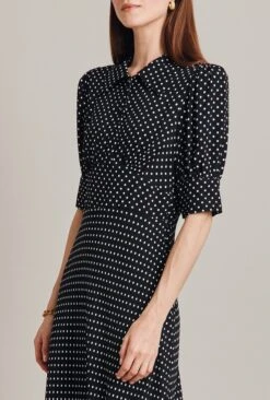 Wilma Crepe Midi Dress Black Spot 11 Wilma Crepe Midi Dress Black Spot -Ghost Fashion Store D07G034 Z14 28952 650px 964px