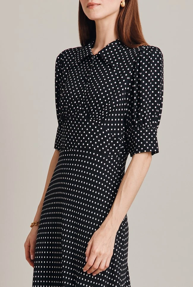 Wilma Crepe Midi Dress Black Spot 6 Wilma Crepe Midi Dress Black Spot - Image 4