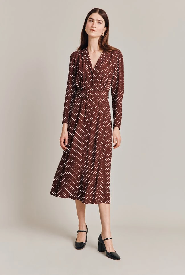 Lucinda Satin Midi Dress Russet Spot 4 Lucinda Satin Midi Dress Russet Spot - Image 2